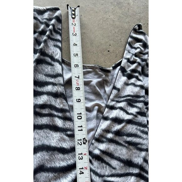 Michael Kors Sz XS Woman Black White Zebra Animal Print Cap Sleeve Dress Stretch - Picture 12 of 16